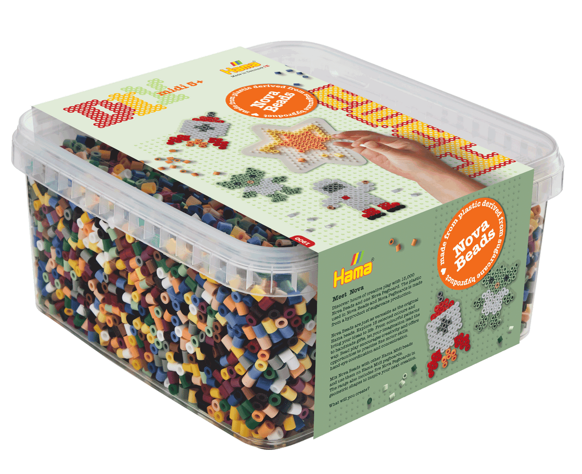 15000 Midi Nova perler og stiftplade i bøtte