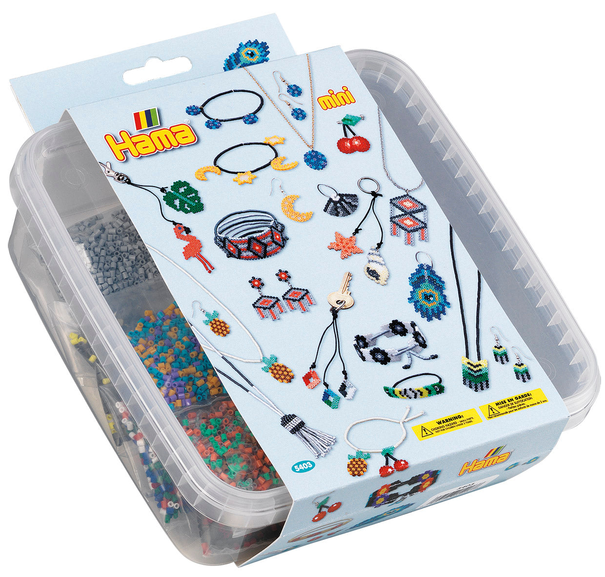 Mini beads and pegboards in bucket