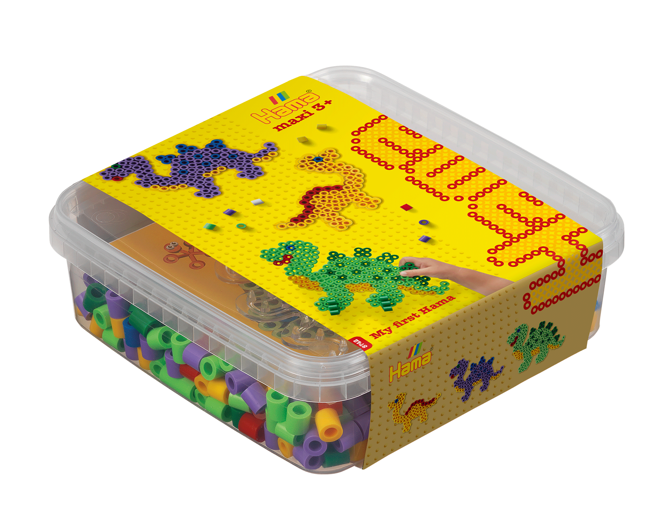 Maxi perler og stiftplade i bøtte