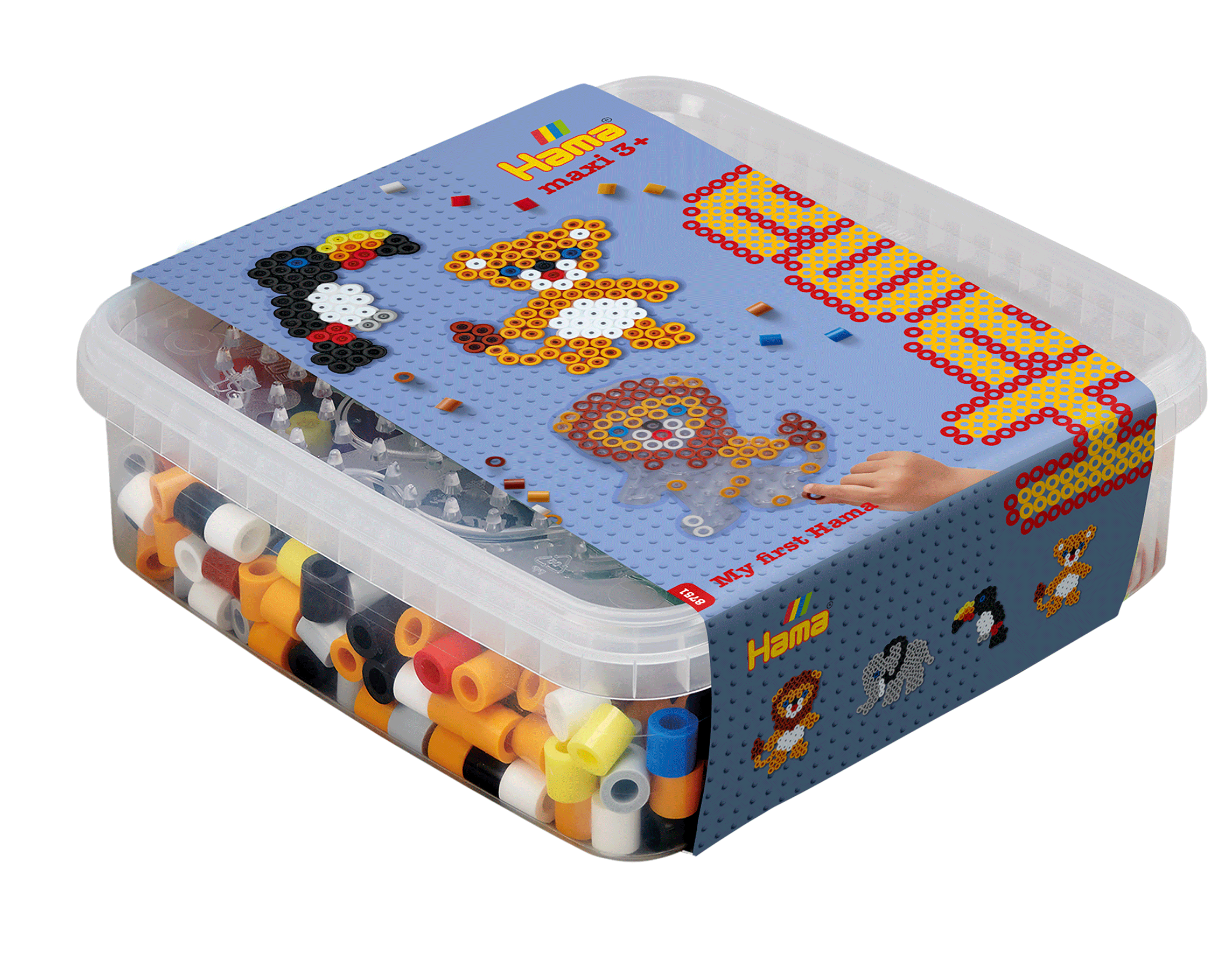 Maxi perler og stiftplade i bøtte