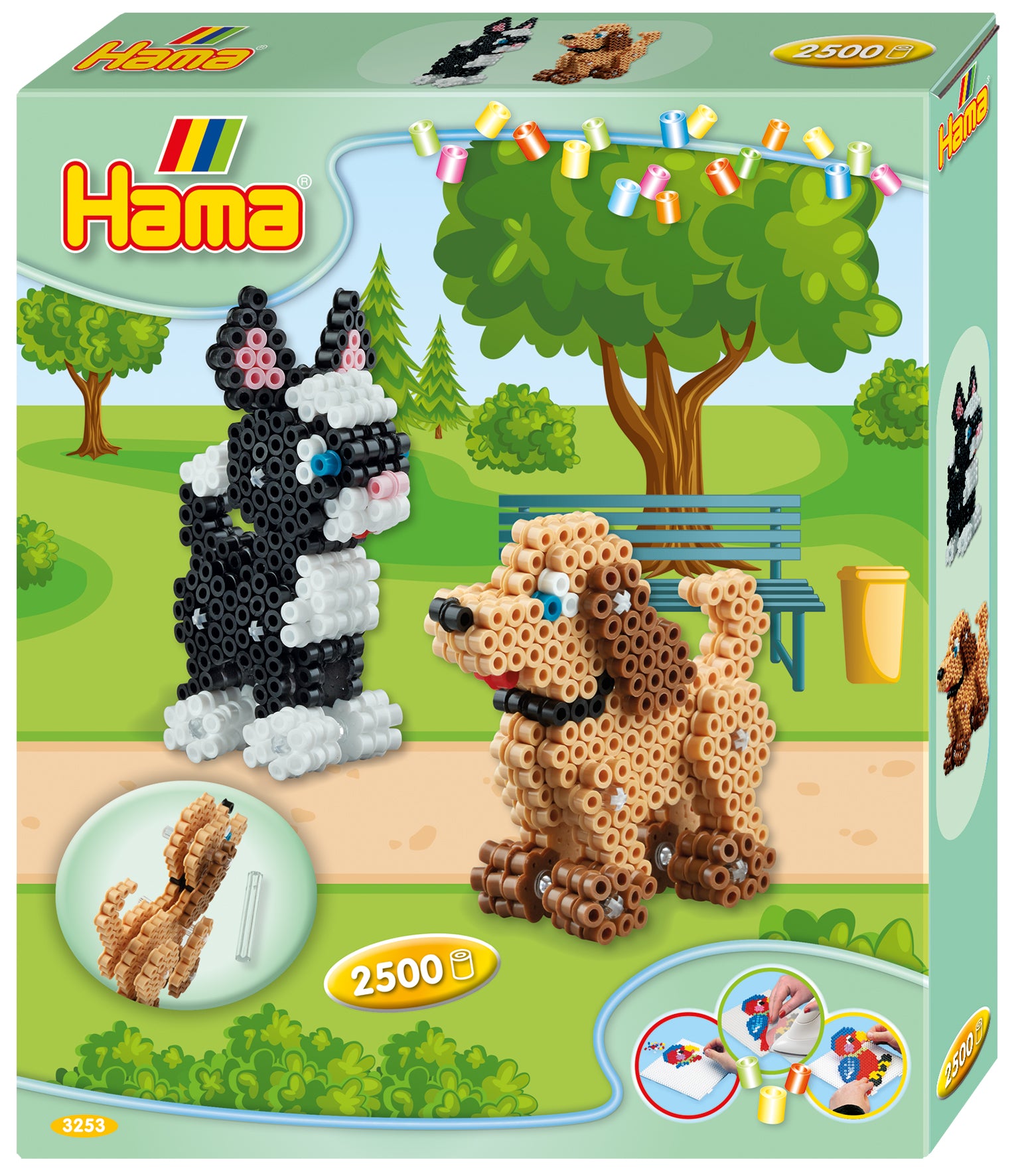 Gift box - 3D dog and cat