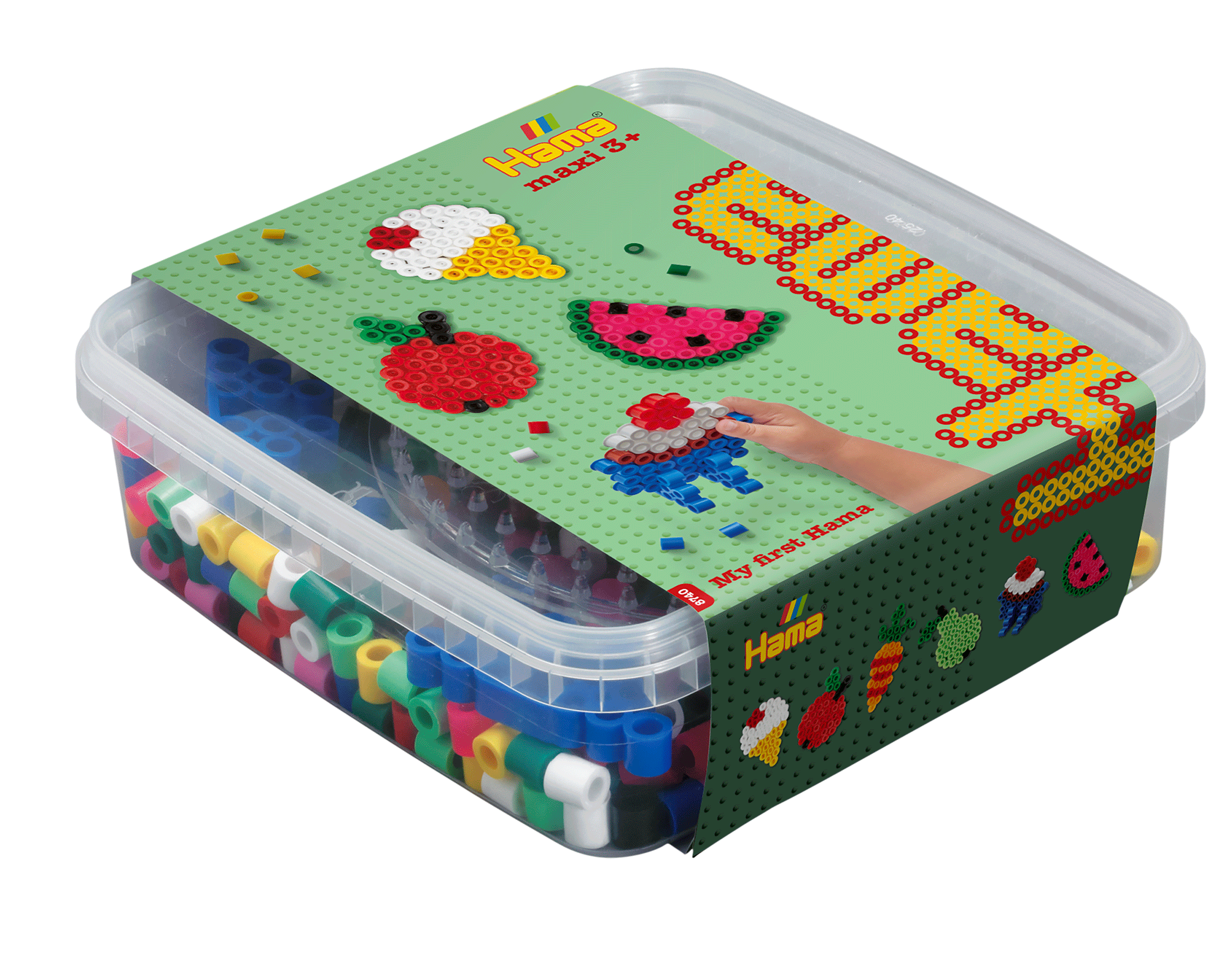 Maxi beads and pegboard in bucket