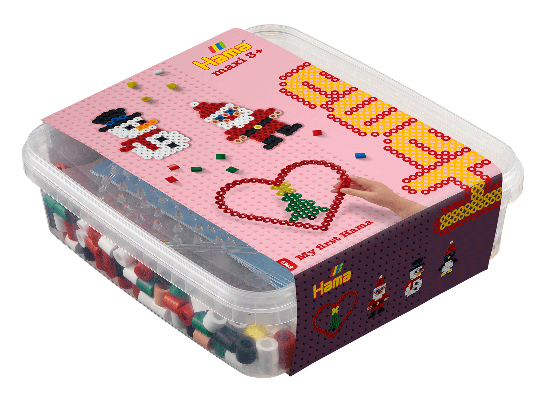 Maxi perler og stiftplade i bøtte