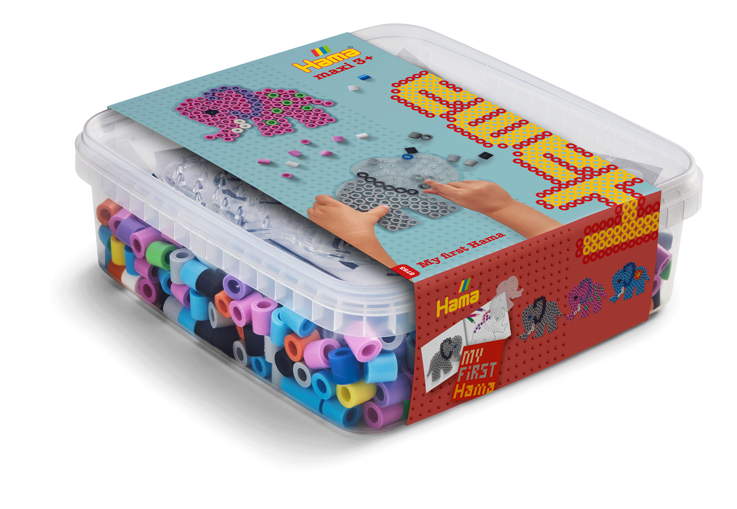 Maxi perler og stiftplade i bøtte