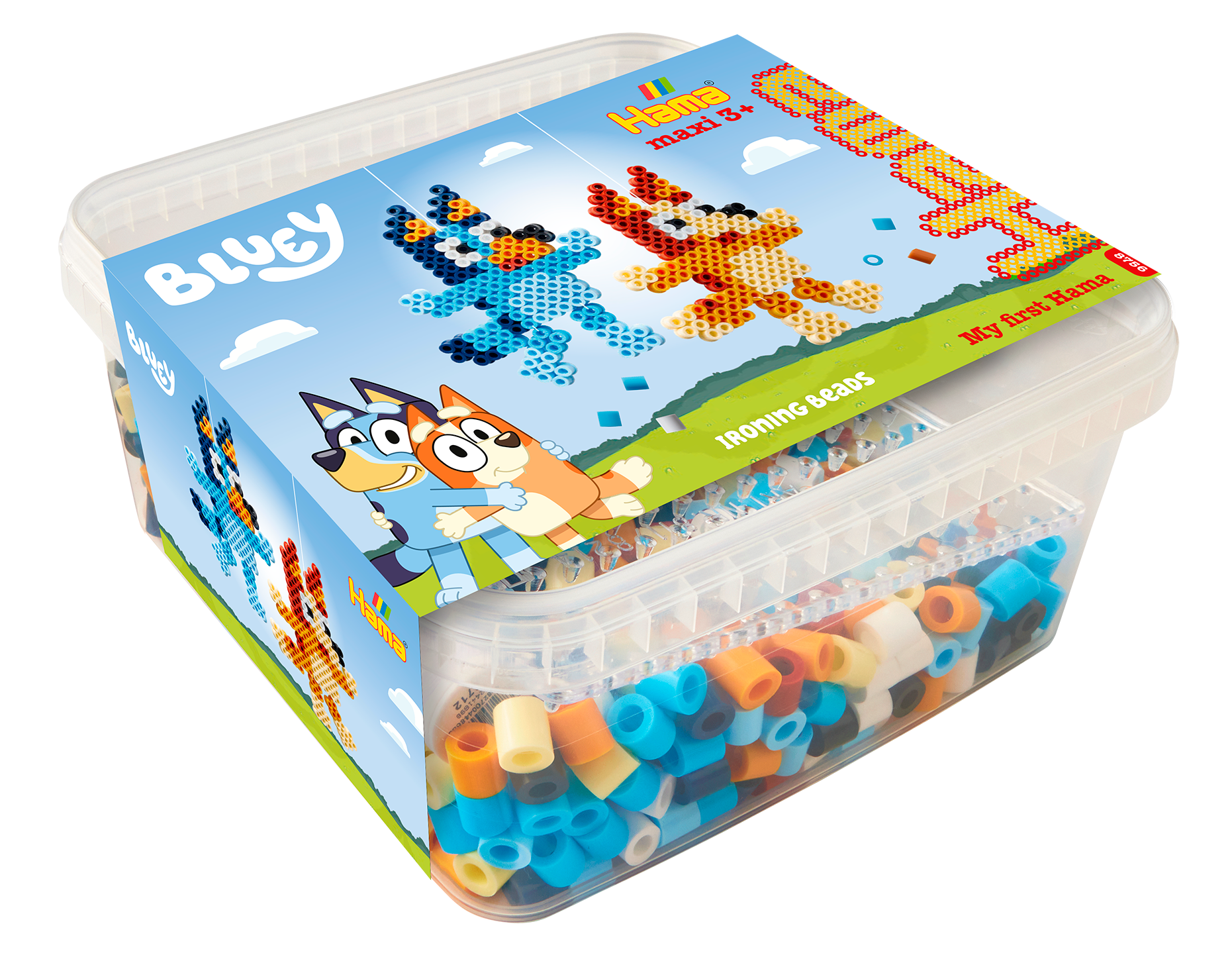 Maxi perl.og stiftpl.i bøtte - Bluey