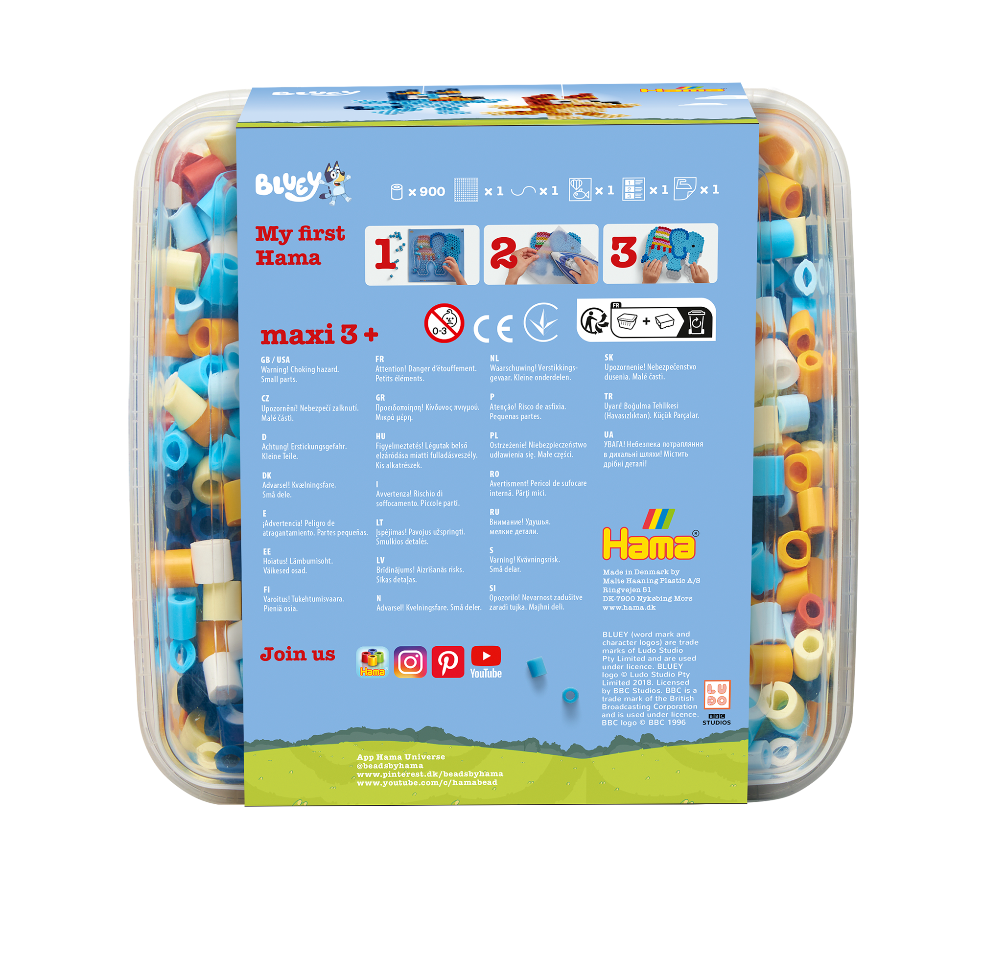 Perles Maxi et plaque en boîte - Bluey