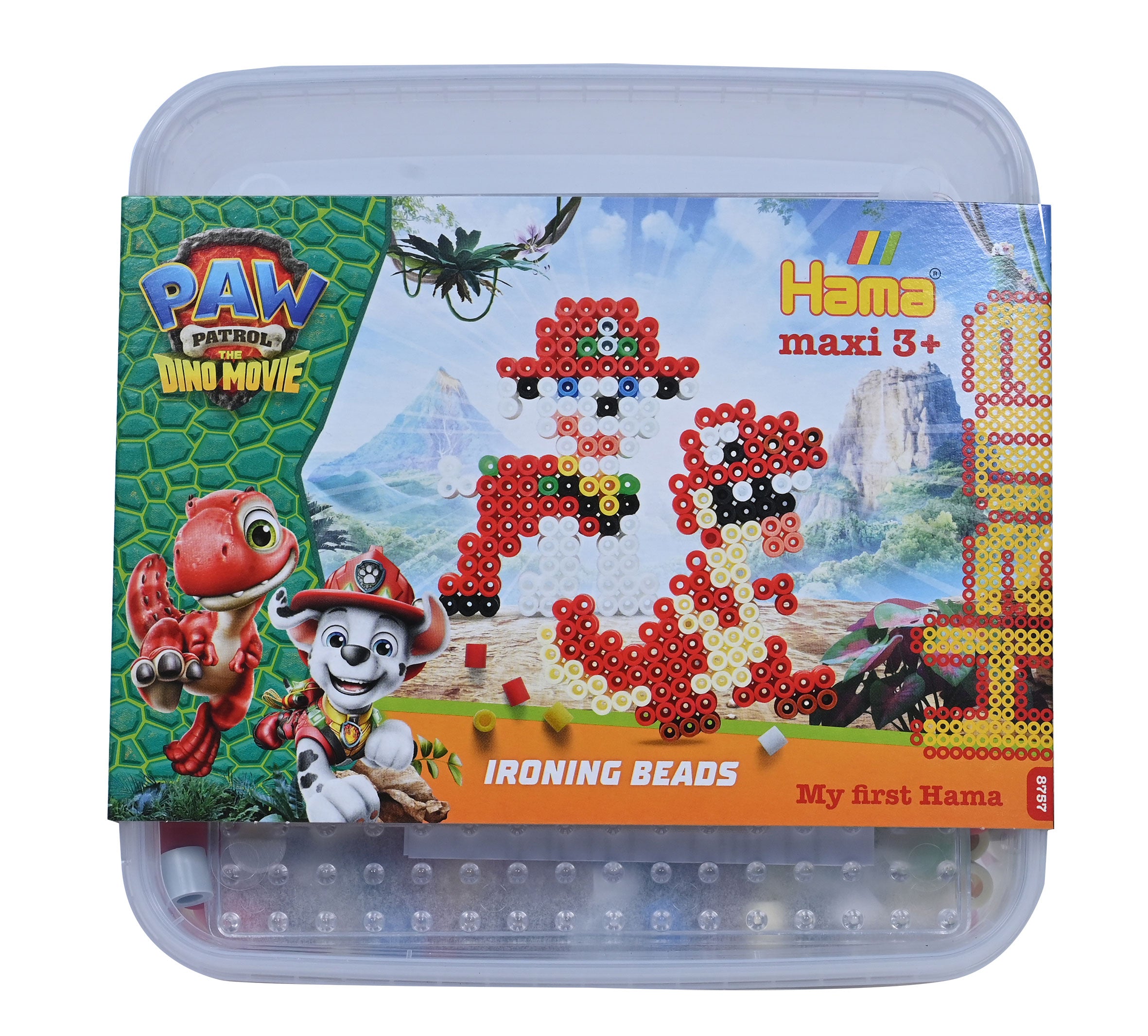 Maxi Perlen und Stiftplatte in Box - Paw Patrol-Dino Movie